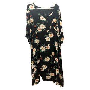 Suzanne Betro Flutter Sleeve Navy Floral Dress Sz 3x